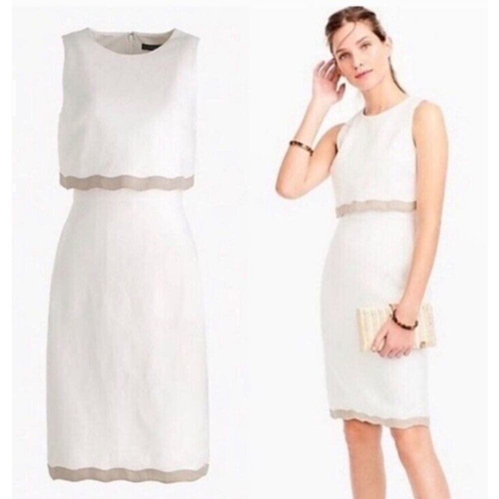 J.Crew Going Places Sheath Dress White Size 8 - Picture 1 of 8